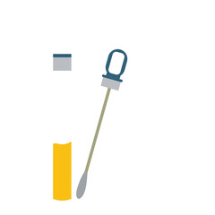 Medical kit for analysis with cotton swab and test tube, transparent glass capsule. Personal hygiene items are stored in plastic boxes with hospital data. Healthcare concept.