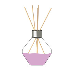 Glass jar with aroma sticks.Accessory for home.