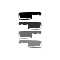 machete knife logo, vector, symbol, meat cutting knife, silhouette, icon, machete knife design logo set
