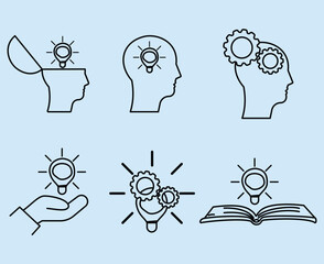 idea icon set in line style 