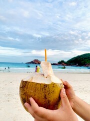 Fresh coconut by the beach
