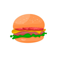 Classic Burger: Minimalist Vector Illustration