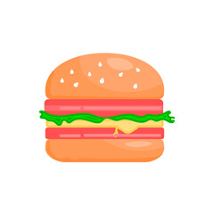 Simple Elegance: Streamlined Vector Illustration of a Classic Burger Design