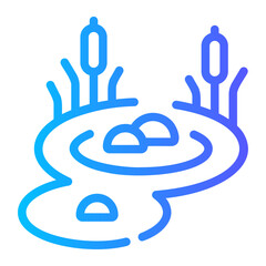 Obraz premium pond Line Gradient Icon