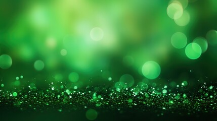 Obraz premium Green bokeh background,Bokeh particles glitter awards dust gradient abstract background