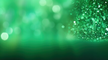 Obraz premium Green bokeh background,Bokeh particles glitter awards dust gradient abstract background