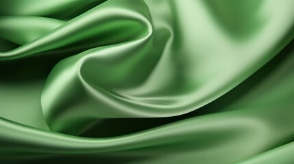 Fabric produced from nature, Green fabric cloth satin folded background, natural clothing