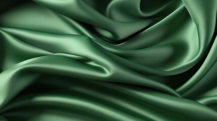 Fototapeta premium Fabric produced from nature, Green fabric cloth satin folded background, natural clothing