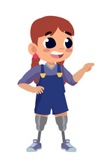 girl disability wearing a prosthetic legs