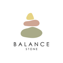 Balanced zen stone logo template - obrazy, fototapety, plakaty