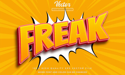 Freak comic 3d editable text effect