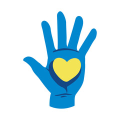 down syndrome paint hand and heart