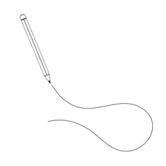 Black pencil drawing a wavy line