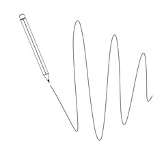 Black pencil drawing a wavy line