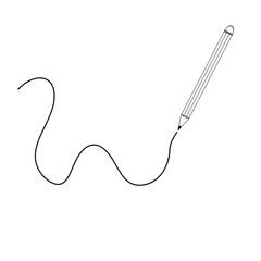 Black pencil drawing a wavy line