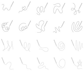 Black pencil drawing a wavy line