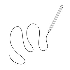 Obraz premium Black pencil drawing a wavy line