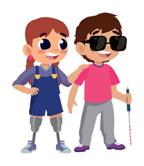 kids disability illustration