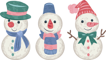 冬　雪だるまのイラスト