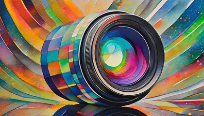 an artistic camera lens  - obrazy, fototapety, plakaty