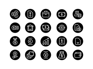 Currency Icon Pack Circular Outline Style. Navigation Icons Collection Perfect for Websites, Landing Pages, Mobile Apps, and Presentations. Suitable for User Interface or User Experience UI UX.