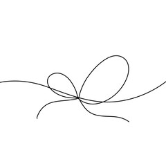 Simple line bow on ribbon 
