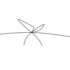 Simple line bow on ribbon 