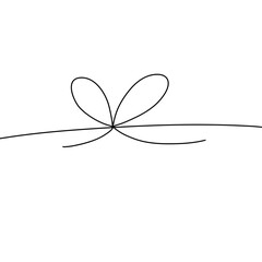 Simple line bow on ribbon 