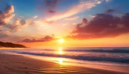 Poster a beach at sunset © Allison