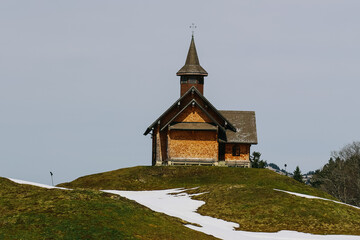 Small wooden church in village of Stoos in canton of Schwyz in Switzerland.