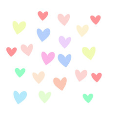 Heart sketchs valentine colorful set