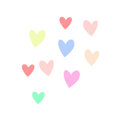Heart sketchs valentine colorful set