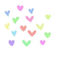 Heart sketchs valentine colorful set