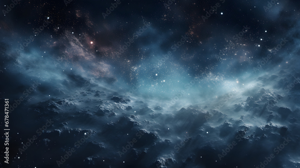 Wall mural the cosmos filled with countless stars_generative ai