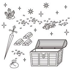 宝箱のイラストセット