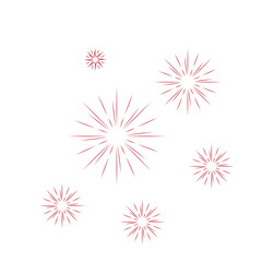 Fireworks celebrate Japan's Independence Day. White and red fireworks.