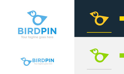 Logo design icon symbol sign two location arrow double pin travel dove eagle baby bird way direction