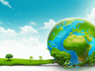 New Remove BG Save Share Sample New World environment day, ecology and ozone layer protection concept with