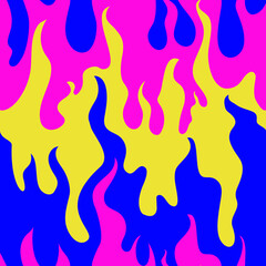 Colorful flame. Seamless pattern