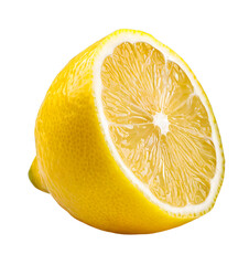  Whole fruit and a half of lemons on white background. ripe lemon fruit, half and slice lemon isolated
