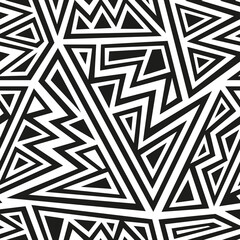 African geometric monochrome seamless pattern