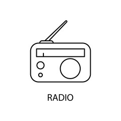 Radio concept line icon. Simple element illustration. Radio concept outline symbol design.