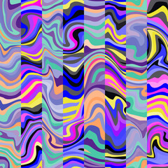Colourful wavy mosaic. Seamless pattern