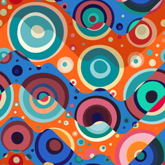Colourful abstract circles. Seamless pattern