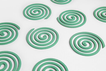 Mosquito spirals on white background