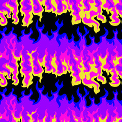 Abstract colorful flame. Seamless pattern - 678473353