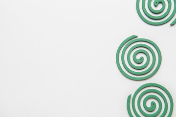 Mosquito spirals on white background