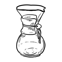 cold drink glass hand drawn