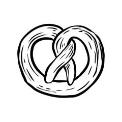 sweet bread bun pastry hand drawn