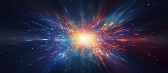 Fototapeta premium Colorful abstract fractal art Magical explosive star with particles